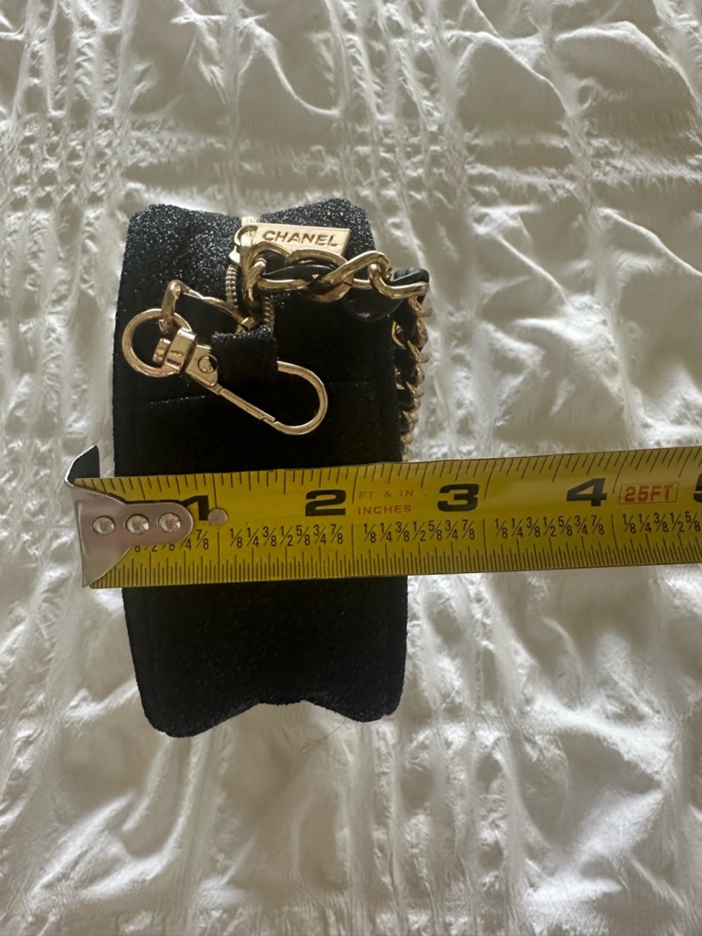 Chanel Glittery Black Makeup Pouch/ Bag with Gold Accents - Picture 8 of 8